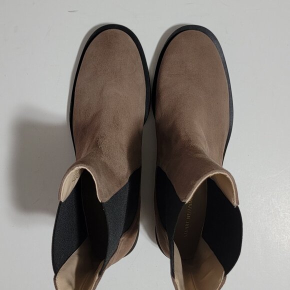 NEW Stuart Weitzman Cline Sleek Boots Womens 9.5 Beige Suede Contemporary - Picture 5 of 10